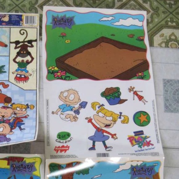 2 Sheets Nickelodeon's Rugrats Window Static Clings Blockbuster Play Pak 1997 - Picture 6 of 8